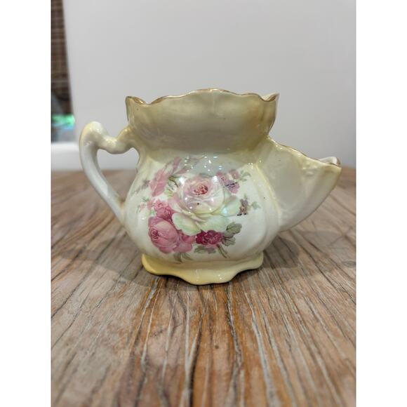 Vintage Floral Shaving Skuttle Mug Old Foley James Kent Staffordshire England - Picture 1 of 7